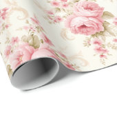 Lieblich rosa Roses Geschenkpapier (Rolleneckpunkt)