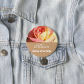 Lieblich rosa und gelbe Blume Hochzeitsnadel. Button (Beispiel)