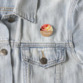 Lieblich rosa und gelbe Blume Hochzeitsnadel. Button (Beispiel)