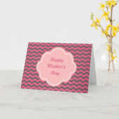 Lieblich rosa Zickzack Tageskarte Karte (Gelbe Blume)