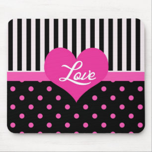 Lieblich, süß, elegant, hübsche rosa Punkte Mousepad