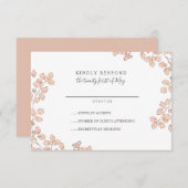Lieblich Tiny Pink Blätter Whimsical Wedding RSVP (Vorne/Hinten)