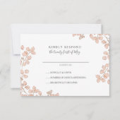 Lieblich Tiny Pink Blätter Whimsical Wedding RSVP Karte (Vorderseite)