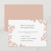 Lieblich Tiny Pink Blätter Whimsical Wedding RSVP Karte (Vorne/Hinten)