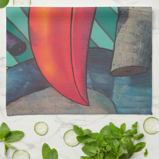 Lieblich Toucan Graffiti Geschirrtuch (Gefaltet)