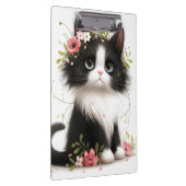Lieblich Tuxedo Kitten mit Blume Klemmbrett (Rechts)