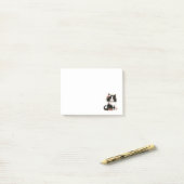 Lieblich Tuxedo Kitten mit Blume Post-it Klebezettel (Auf Schreibtisch)