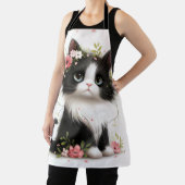 Lieblich Tuxedo Kitten mit Blume Schürze (InSitu)