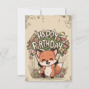 Lieblich verzaubert Fox Birthday Karte