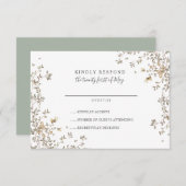 Lieblich winzige grüne Blätter Whimsical Wedding R RSVP Karte (Vorne/Hinten)