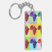 Liebliche Afrika Karte farbige Design-Schlüsselket Schlüsselanhänger (Vorderseite links)