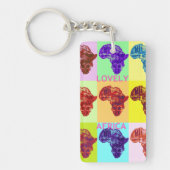 Liebliche Afrika Karte farbige Design-Schlüsselket Schlüsselanhänger (Vorderseite)