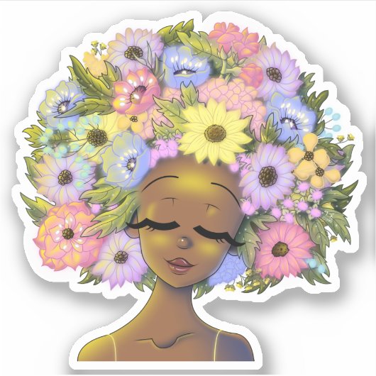 Liebliche Afrikanerin Aufkleber (Vorderseite)