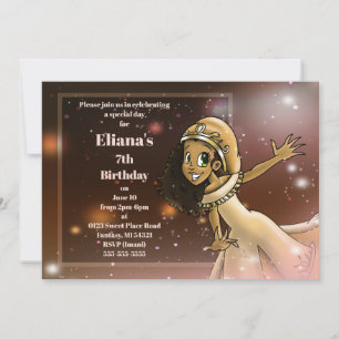 Liebliche Afroamerikanerin Birthday Party Einladung