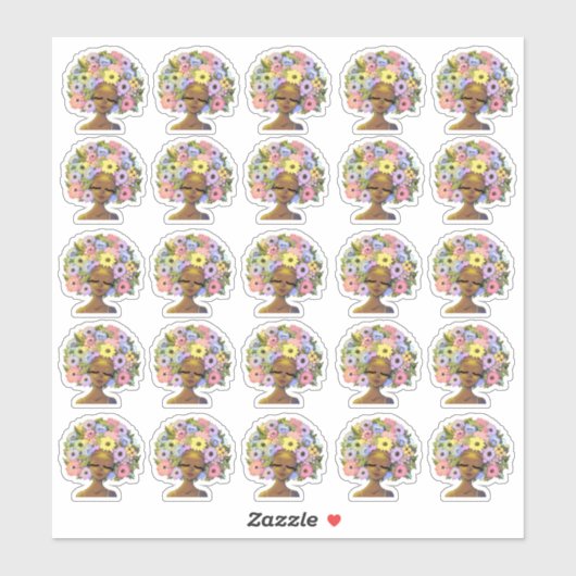 Liebliche Afroamerikanerinnen Aufkleber (Blatt)