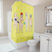 Liebliche Alte Menschen in Blasen überzogen Duschvorhang (Beispiel)