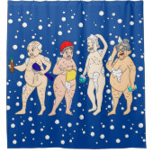 Liebliche Alte Menschen in Blasen überzogen Duschvorhang (Vorderseite)