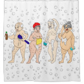 Liebliche Alte Menschen in Blasen überzogen Duschvorhang (Vorderseite)