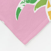 Liebliche Ananas auf grunge rosa Polka Punkte Back Fleecedecke (Ecke)