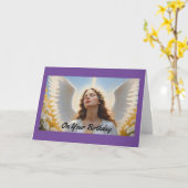 Liebliche Angel Birthday Grußkarte Karte (Gelbe Blume)