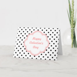 Liebliche B&W Polka dots Valentiner Tageskarte Feiertagskarte