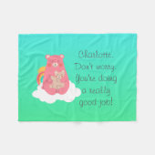 Liebliche Bärenfamilie Fleecedecke (Vorderseite (Horizontal))