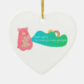 Liebliche Bärenfamilie Keramik Ornament (Vorne)