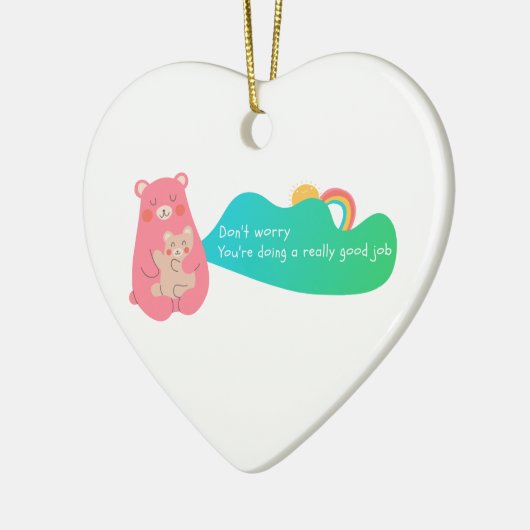 Liebliche Bärenfamilie Keramik Ornament (Links)