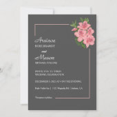 Liebliche bemalte Hibiskus Hochzeit Einladung (Vorderseite)