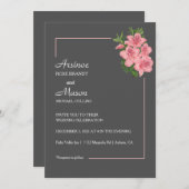 Liebliche bemalte Hibiskus Hochzeit Einladung (Vorne/Hinten)