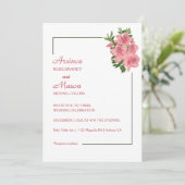 Liebliche bemalte Hibiskus Hochzeit Einladung (Stehend Vorderseite)