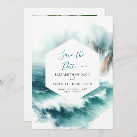 Liebliche benutzerdefinierte Hochzeit Save The Date (Vorne/Hinten)