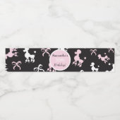 Liebliche Birthday Poodles Wasserflaschenetikett (Einzelnes Label)