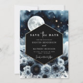 Liebliche Blue Moonlit Wedding Save The Date (Vorderseite)