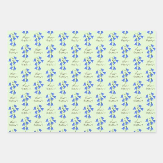 Liebliche Bluebells Geschenkpapier Set (Vorderseite)