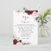 Liebliche Blumenhochzeit einladen Einladung (Stehend Vorderseite)