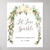 Liebliche Blumenhochzeit Lassend Liebe Sparkle Sig Poster (Vorne)