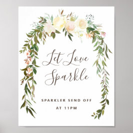 Liebliche Blumenhochzeit Lassend Liebe Sparkle Sig Poster