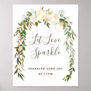 Liebliche Blumenhochzeit Lassend Liebe Sparkle Sig Poster