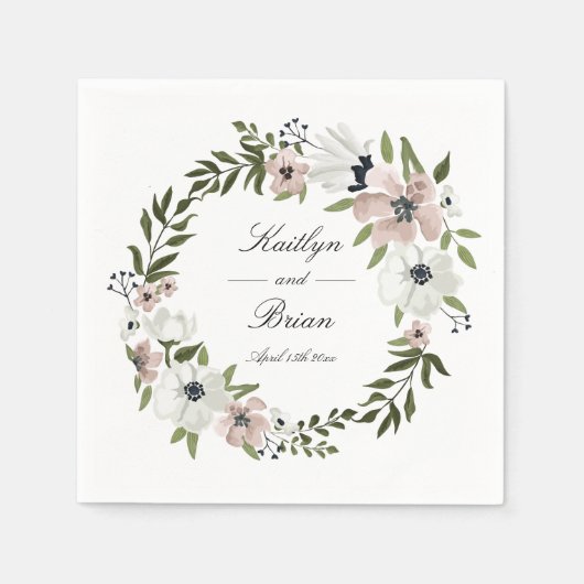 Liebliche Blumenhochzeit Napkin Serviette (Vorderseite)