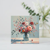 Liebliche Blumenkarte Ankündigung (Stehend Vorderseite)