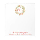 Liebliche Blumenkranzmutter Notizblock (Vorderseite)