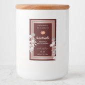 Liebliche Blumenmarken Burgundy Rose Gold Lebensmitteletikett (Vorderseite)