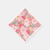 Liebliche Blumenwildschweine Serviette (Ecke)