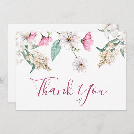 Liebliche Blütenpracht Dankeskarte (Vorne/Hinten)