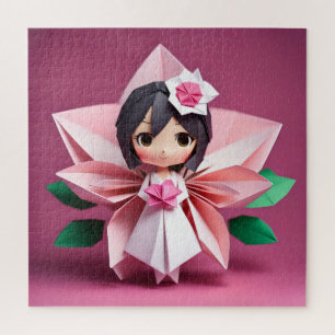 Liebliche Braut in Origami Puzzle