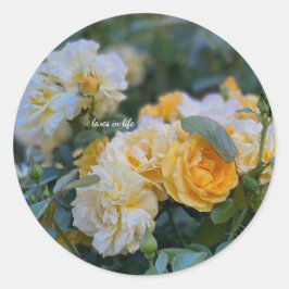 Liebliche Bunches der Gelben Rosen Runder Aufkleber
