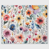 Liebliche bunte Blume Umschlagpapier Geschenkpapier (Flach)