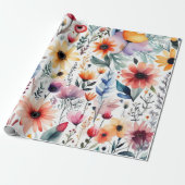 Liebliche bunte Blume Umschlagpapier Geschenkpapier (Ungerollt)