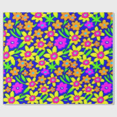 Liebliche bunte Blume Umschlagpapier Geschenkpapier (Flach)